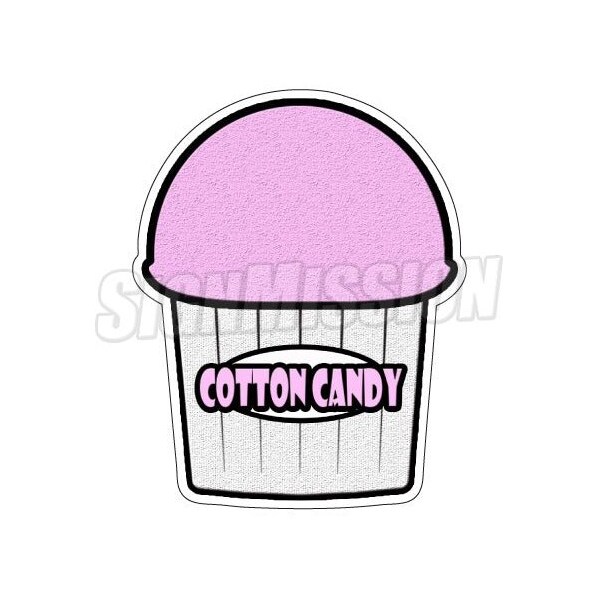 COTTON CANDY FLAVOR Italian Iceshaved ice cart trailer stand sticker, D-DC-16-Cotton Candy Flavor